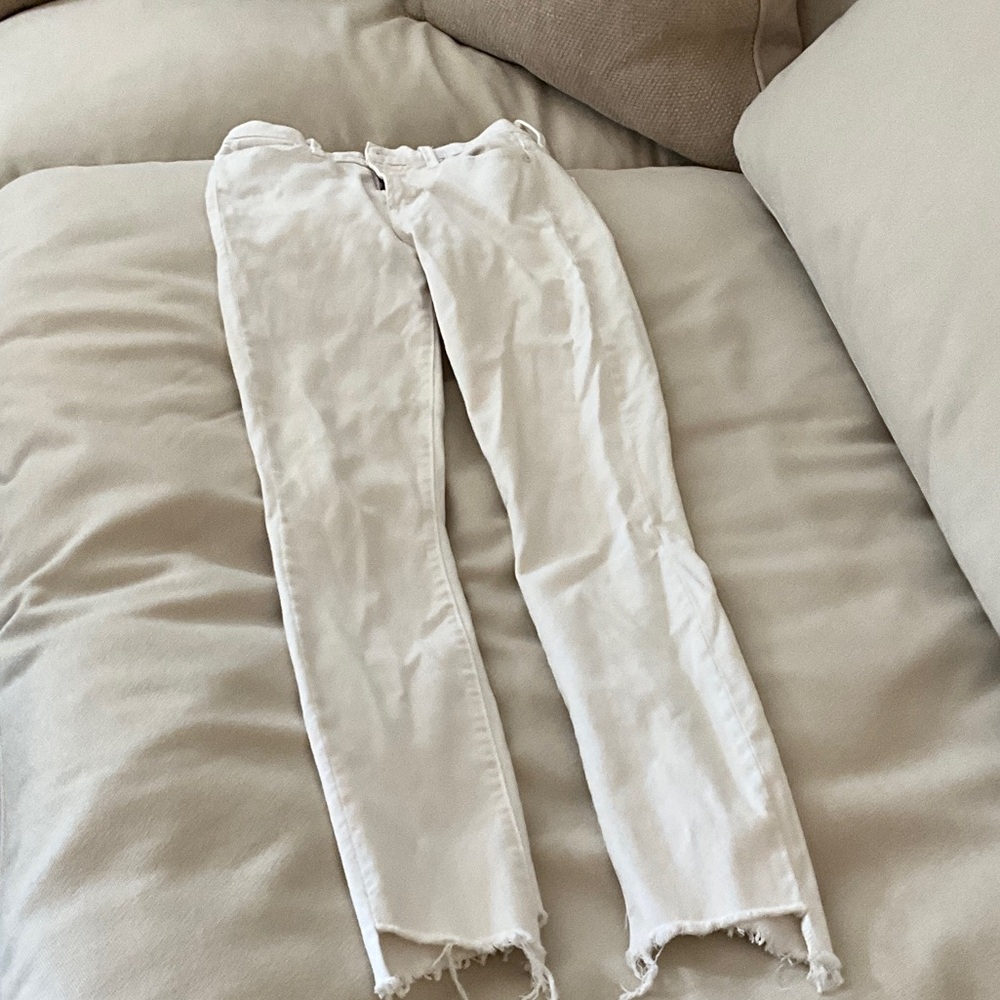 MOTHER Women's Cropped Jeans in Cream